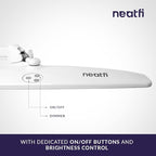 Neatfi Elite HD XL Desk Lamp with Clamp, 1600 Lumens, 22-Inch Wide Head, Non-Polar Dimming, 84 SMD LEDs, 6500K, Task Light for Home, Office, Study Room (Non-CCT with Clamp, White, 22 Inches)