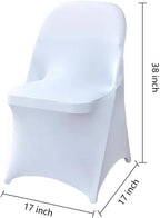 30 Pcs White Folding Chair Cover Washable Removable Universal Fitted Chair Cover Protector for Wedding Party Banquet Holidays Celebration Decoration Chair Covers