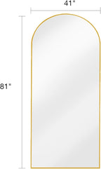 Arched Full Length Mirror, Floor Mirror with Stand, 41"x81" Large Mirror, Wall Mirror Full Length, Gold Floor Length Mirror, Body Floor Mirror, Wall Mounted Mirror for Bedroom, Gold