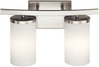 Kichler Crosby 15" 2 Light Vanity Light Satin Etched Cased Opal Olde Bronze®