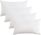 Covers & All Throw Pillow Inserts Only Pack of 4, Durable Soft Rectangle 12 x 20 Inches 65 GSM Non-Woven Fabric with 15D Silicon Fiber Filling, Universal uses for Home Decor Office Indoor Outdoor