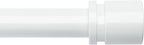 Curtain Rods for Windows 16 to 200 Inches Adjustable Length 1 Inch Diameter Window Curtain Rod with Aluminium End Cap, White