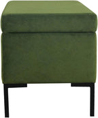 HomePop Upholstered Storage Bench with Metal Leg, 32" W, Blush Green
