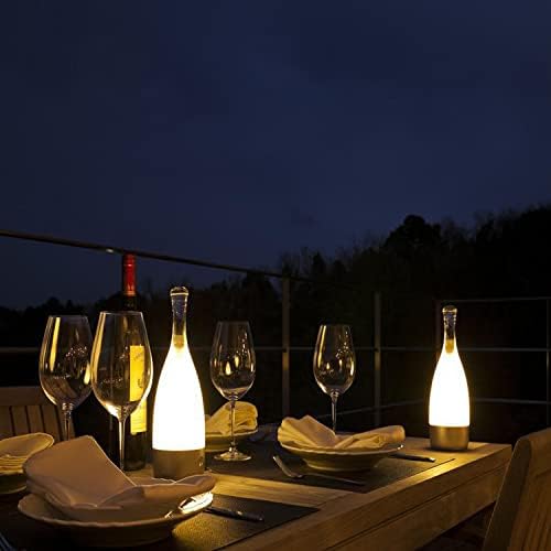 'Anna' Modern Table Lamp, Portable Wireless Bottle LED Light, Dimming Touch Control Switch, USB Rechargeable, Stylish Light for Home, Office, Hotel and Restaurant (Red)