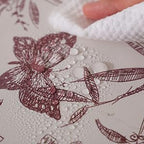 Drawers Liner Contact Paper for Dresser Peel and Stick Wallpaper Sketched Design 15.7x1000in Self Adhesive Removable Red Maroon Rose Floral Butterfly Vintage Cabinet Shelf Renter Friendly