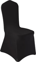 50 Pcs Black Washable Removable Universal for Wedding Party Dining Banquet Polyester Spandex Stretch Slipcovers Chair Covers