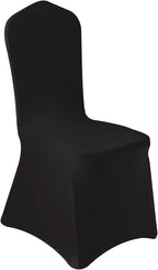 50 Pcs Black Washable Removable Universal for Wedding Party Dining Banquet Polyester Spandex Stretch Slipcovers Chair Covers
