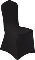 10 Pcs Black Washable Removable Universal for Wedding Party Dining Banquet Polyester Spandex Stretch Slipcovers Chair Covers