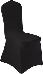 10 Pcs Black Washable Removable Universal for Wedding Party Dining Banquet Polyester Spandex Stretch Slipcovers Chair Covers