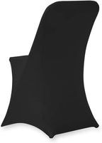 Set of 1/10/50Pcs Hotel Fitted Folding Dining Spandex Stretch Chair Covers - Wedding Reception Banquet Party Restaurant, 17 Colors! (10, Black)