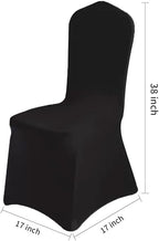 50 Pcs Black Washable Removable Universal for Wedding Party Dining Banquet Polyester Spandex Stretch Slipcovers Chair Covers
