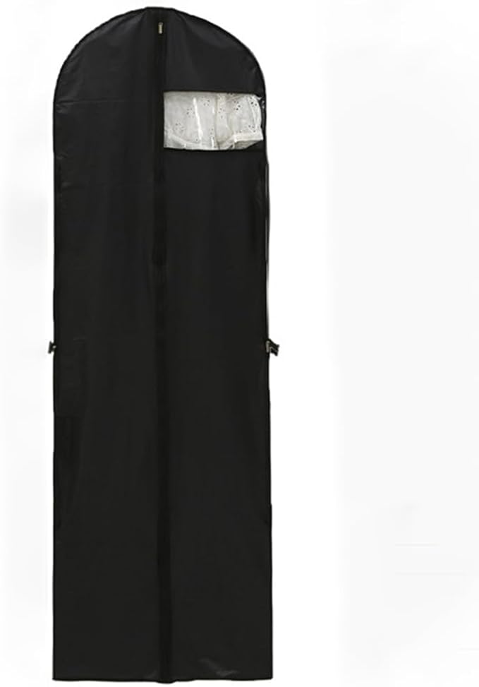 72" Wedding Dress Garment Bags Foldable Dress Bag for Long Gowns Traveling Protector Cover for Hanging Clothes with Zipper (Black)
