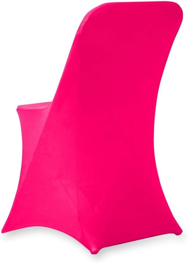 Set of 1/10/50Pcs Hotel Fitted Folding Dining Spandex Stretch Chair Covers - Wedding Reception Banquet Party Restaurant, 17 Colors! (1, Fuchsia)