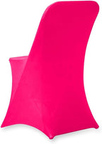 Set of 1/10/50Pcs Hotel Fitted Folding Dining Spandex Stretch Chair Covers - Wedding Reception Banquet Party Restaurant, 17 Colors! (1, Fuchsia)