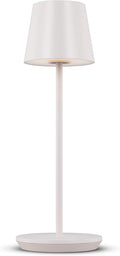 Generation Lighting Mena Accent Rechargeable Table Lamp – 14.5” Pale Pink Steel Lamp with 3-Way Base Switch, 2.4W Up/Down LED at 2700K, 260 Lumens, USB-C, Wet Rated (8000701-137)