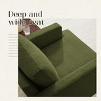 Mid-Century Accent Chair, Comfy Upholstered Reading Accent Chairs for Bedroom, Modern Linen Fabric Armchair for Living Room, Single Sofa Chair with Wood Legs (Green, 2 Pack)