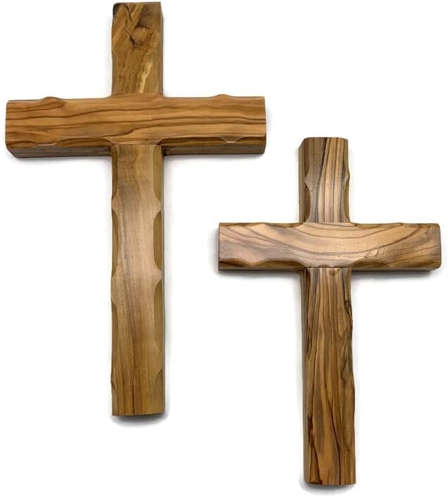 Olive Wood Cross from Bethlehem, Wall Hanging Wooden Cross, Confirmation Cross Gift, Baptism Gifts, Holy Wall Cross, Hand Made religious décor From the Holy Land (One X-Large10" x 6")