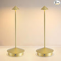 EJQ 2 Pack LED Rechargeable Cordless Table Lamps,Portable Outdoor 5000mAh Battery Operated Table Light Touch Control 3 Color Dimmable for Patio/Cofee/Restaurant/Camping/Dining/Bedroom-Gold
