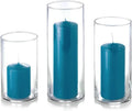 yummi Set of 12 Slim Pillars and Cylinder Vases - Turquoise
