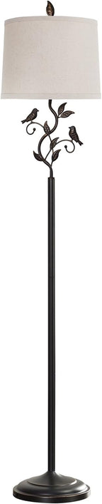 RORIANO 63" Rustic Leaf Floor Lamp for Living Room, Unique Bird Tall Standing Lamp with Rotary Switch, Vintage Floor Lamps for Bedroom Study Room, Bulb Included