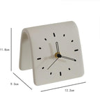 Creative Ceramic Tabletop Clock Simple Desk Alarm for Home Decor Living Room Bedside Silent Quartz (Grey)
