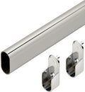 Premium Chrome Oval Closet Rod with End Supports (Chrome, Custom 10" - 92" Inches)