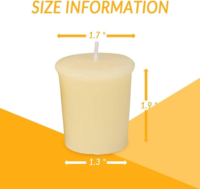 Pure Beeswax Votive Candles, Pack of 10 - Natural Unscented Beeswax Candles for Family Parties and Birthday Gifts (Ivory)