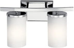 Kichler Crosby 15" 2 Light Vanity Light Satin Etched Cased Opal Olde Bronze®