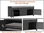 HOMEFORT 41.3" Shoe Bench with Lift Top Storage, Entryway Bench with Cushioned Seat, Wooden End of Bed Bench, Shoe Cabinet Bench with Hidden Storage Space, for Bedroom, Hallway,Black