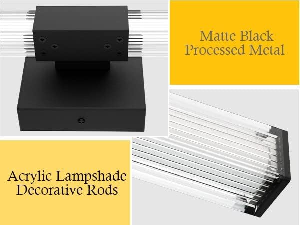 Ralbay Black 40inch Bathroom Vanity Lights Fixtures Over Mirror 32W Modern LED Modern LED Matte Black Vanity Light for Bathroom(5500K White Light)