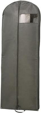 72" Wedding Dress Garment Bags Foldable Dress Bag for Long Gowns Traveling Protector Cover for Hanging Clothes with Zipper (Grey)