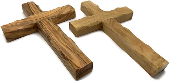 Olive Wood Cross from Bethlehem, Wall Hanging Wooden Cross, Confirmation Cross Gift, Baptism Gifts, Holy Wall Cross, Hand Made religious décor From the Holy Land (One X-Large10" x 6")