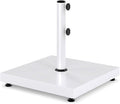 Sundale Outdoor Umbrella Base 42lbs with Stainless Steel Umbrella Tube, Heavy Duty Square Metal Built-in Cement Umbrella Stand, White