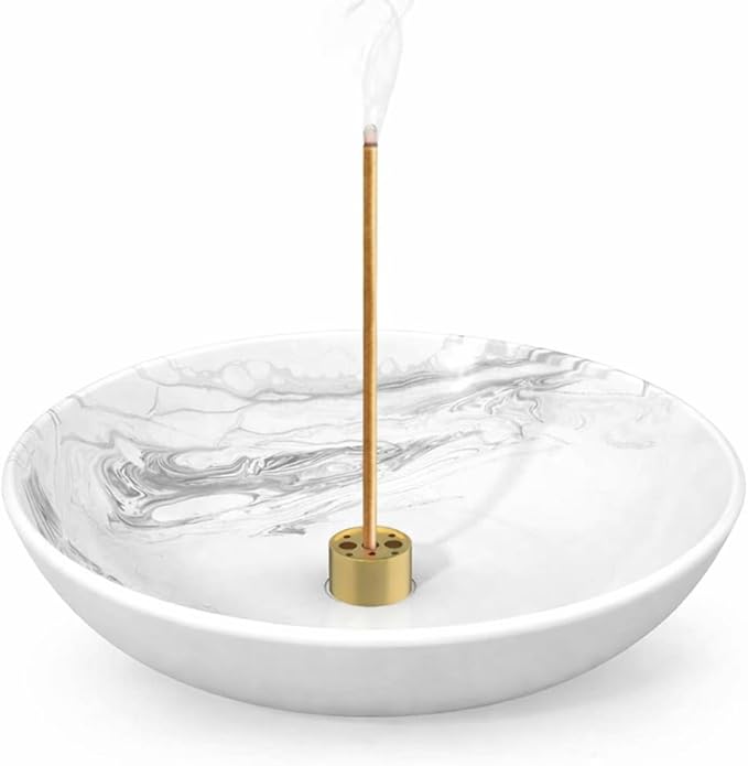 Incense Holder for Sticks Round Insence Bowl Minimalist Plate 6.2 ” Width