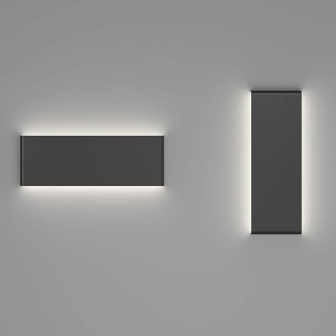 Ralbay 15.7in Wall Sconce 2-Pack Indoor Modern Light Fixtures 14W LED Up and Down Black Bathroom Wall Lighting Fixtures Natural White Light 4500K