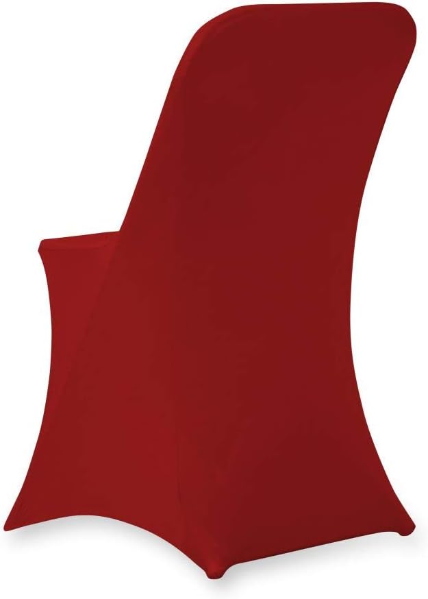 Set of 1/10/50Pcs Hotel Fitted Folding Dining Spandex Stretch Chair Covers - Wedding Reception Banquet Party Restaurant, 17 Colors! (50, Burgundy)