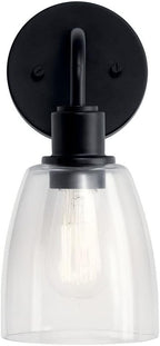 Kichler Meller 11.25 Inch Wall Light, 1 Light Exterior Wall Sconce in Champagne Bronze, (11.25" H x 5.5" W), 5100CPZ