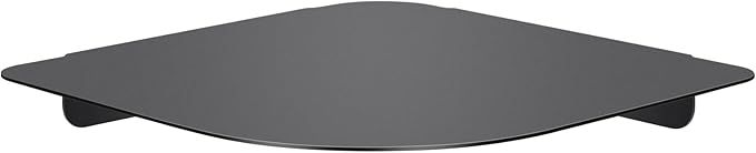 8" Floating Corner Shelf, Metal Corner Shelf Wall Mount for Wall Storage, for Smart Home, Speakers, Internet Router, Security Camera - for Bathroom, Kitchen, Bedroom, and Living Room (Black)