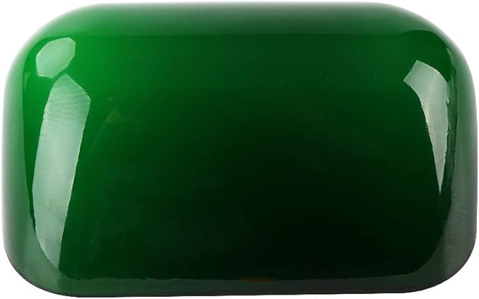FIRVRE Mini Green Glass Bankers Desk Lamp Shade Replacement Cover,Small bankers lamp shade("5.9 IN " L "3.7IN" W)