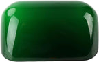FIRVRE Mini Green Glass Bankers Desk Lamp Shade Replacement Cover,Small bankers lamp shade("5.9 IN " L "3.7IN" W)