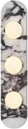 Natural Marble Wall Sconces, 3-Light Alabaster Light, Hardwired Wall Light Fixtures, Modern Wall Mount Wall Lights for Dining Room Stairs Bedroom