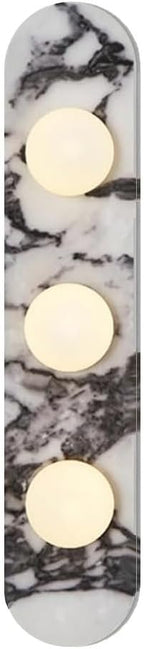 Natural Marble Wall Sconces, 3-Light Alabaster Light, Hardwired Wall Light Fixtures, Modern Wall Mount Wall Lights for Dining Room Stairs Bedroom