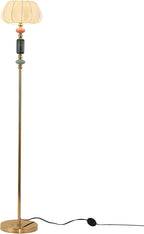 Floor Standing Tall Lamp Imitated Silk White Shade Floor Lamp with Plug Switch Button for Living Room Bedroom Home Office