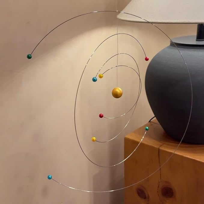 Atom Model Hanging Mobile - 13 Inches - Modern Decor Hanging Mobile for Home Office & Study, Contemporary Wall Ceiling Art - Handmade in Denmark by Flensted