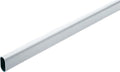 Oval Closet Rod with End Supports that have Dual Rear Facing 5mm Pins (Matte Aluminum, 24" Wide Space)