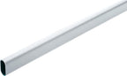 Oval Closet Rod with End Supports that have Dual Rear Facing 5mm Pins (Matte Aluminum, Custom 31-47 Inches)
