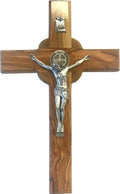 Holy Land Market Catholic Celtic Saint Benedict Olive Wood Crucifix (10 Inches)