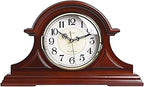 Silent Battery Operated Mantel Clock - Elegant Decorative Timepiece for Living Room, Office, Kitchen, and Shelf Idea for Home Décor