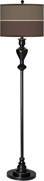 Lakebed Set Black Bronze Floor Lamp with Print Shade