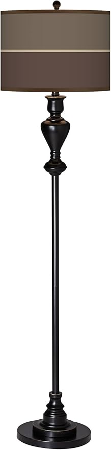 Lakebed Set Black Bronze Floor Lamp with Print Shade